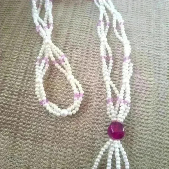 Beaded pearl  necklace - Picture 4 of 5